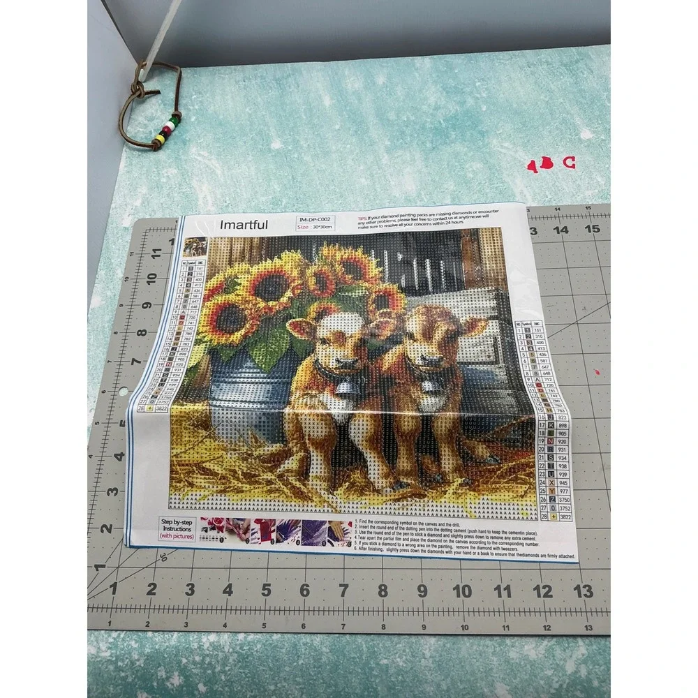 Diamond Painting‎ Kit Calves Sunflowers DIY Craft Project 30x30cm New